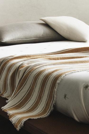 HOUSSE DE COUETTE SATIN BRODERIE PALMIERS - Cave de Zara - Image 5