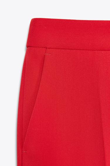 PANTALON FLARE - Rouge de Zara - Image 8