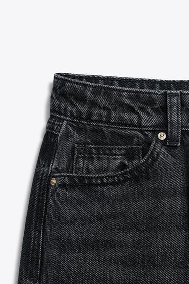 Zara Z.03 REGULAR FIT HIGH-WAIST LONG LENGTH JEANS - Black