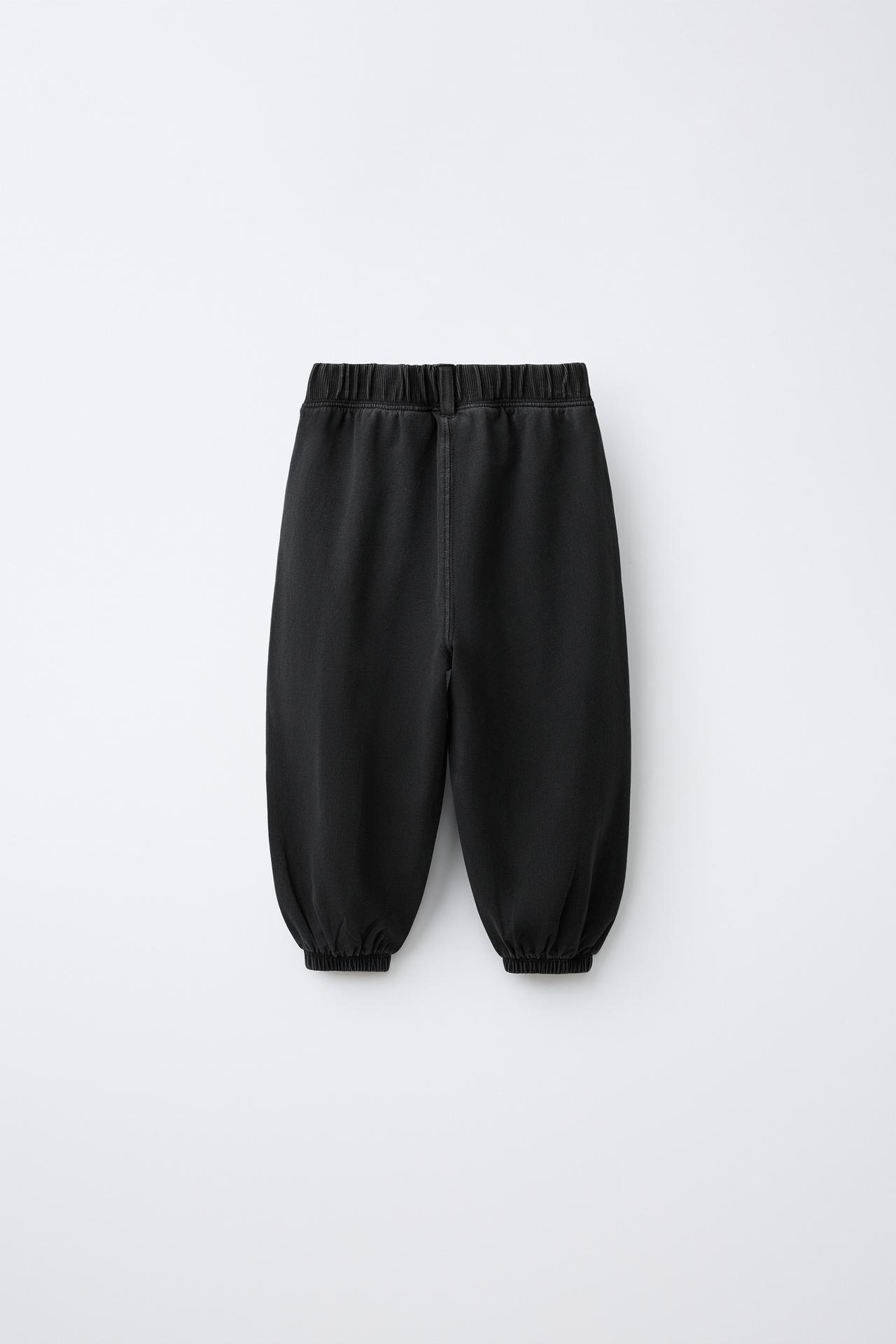 SOLID JOGGER PANTS — Black