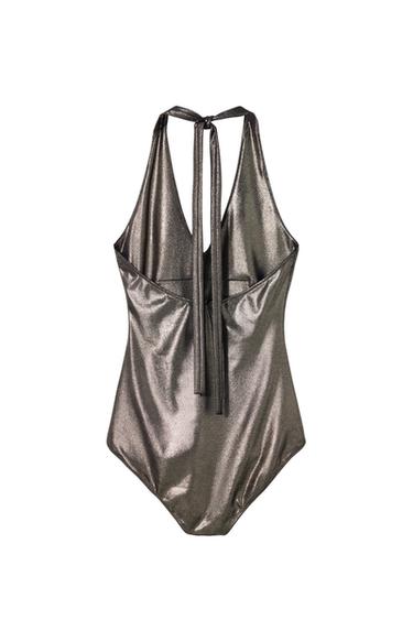 METALLIC HALTER BODYSUIT KATE MOSS X ZARA - matt gold by Zara