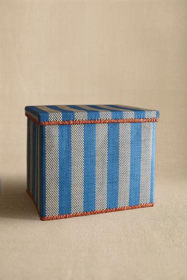 CHILDREN'S COLLAPSIBLE STRIPED BASKET - Blue by Zara