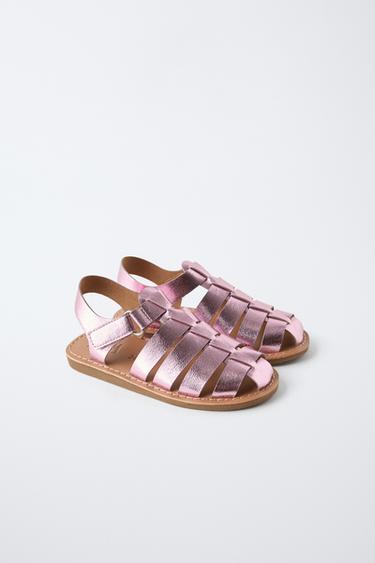 METALLIC CAGE SANDALS - Pink by Zara