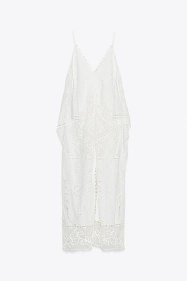ZW COLLECTION EMBROIDERED DRESS - White by Zara - Image 1