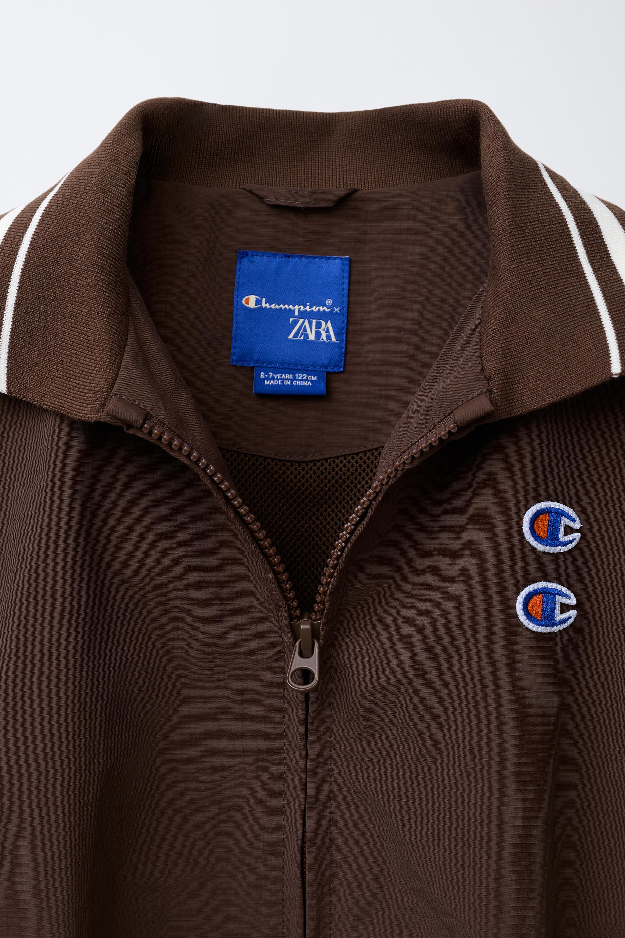 CHAMPION ® X ZARA ナイロンジャケット、バッグ付き　148cm NYLON JACKET WITH CHAMPION ® X ZARA BAG - Brown | ZARA India