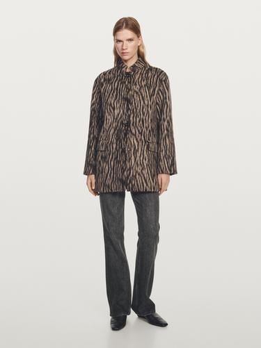 Zara Wool blend animal print coat - 763
