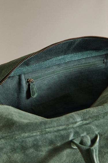 SPLIT LEATHER BAG - Green by Zara - Image 3