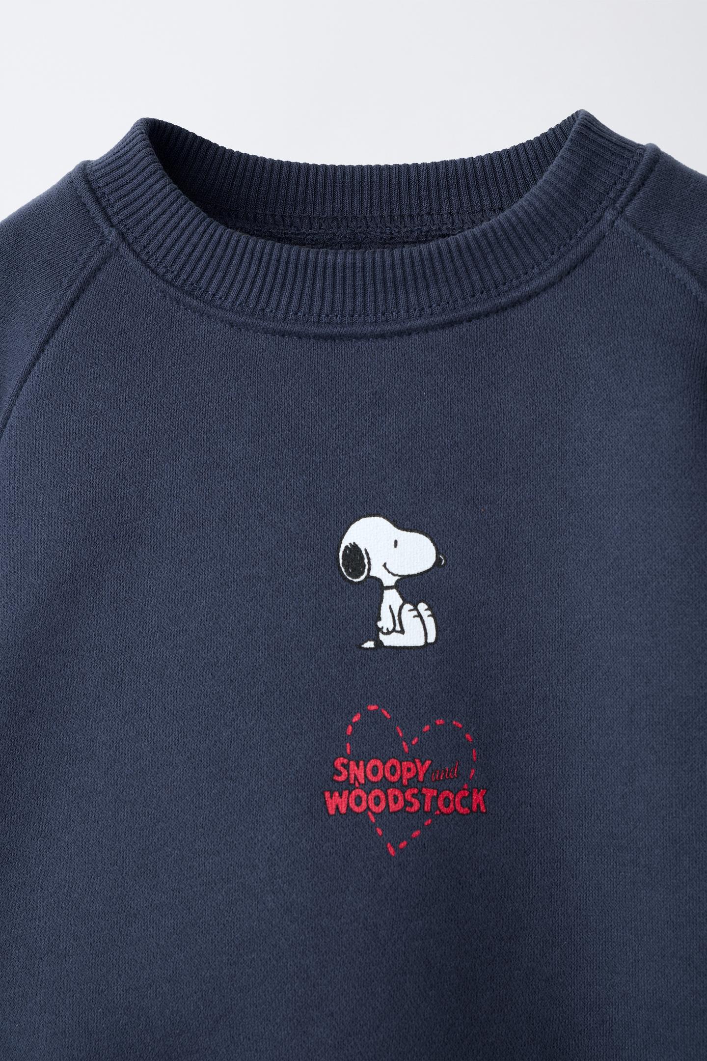 Детская толстовка Zara Snoopy Peanuts™ Print, цвет: Тёмно-синий — фото 3