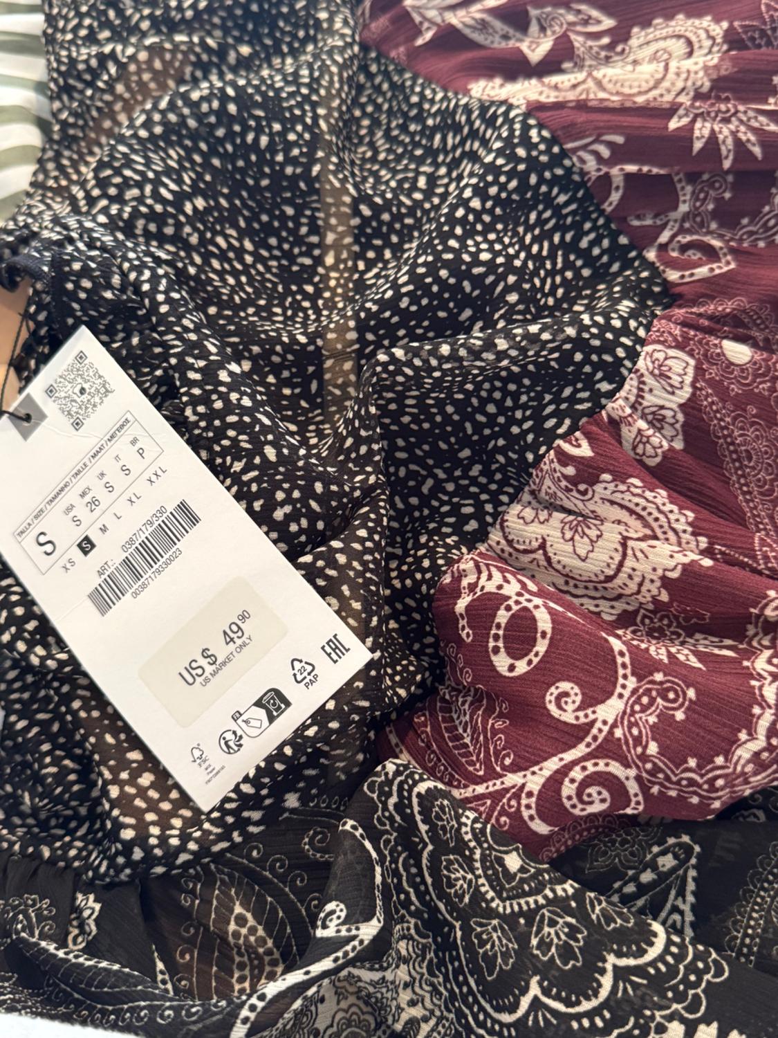 SHORT PATCHWORK PRINT DRESS - Image 3