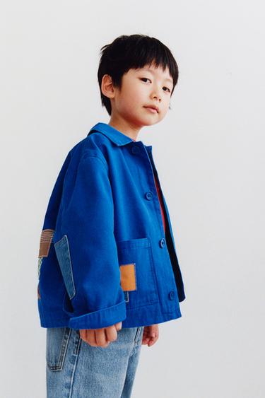 КУРТКА-РУБАШКА С НАШИВКАМИ — ЯРКО-СИНИЙ от Zara