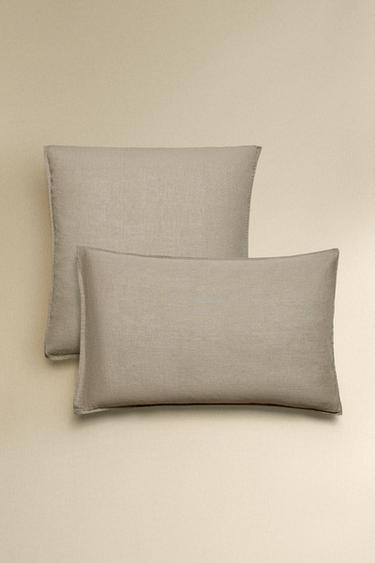 Zara LINEN PILLOWCASE - Light beige