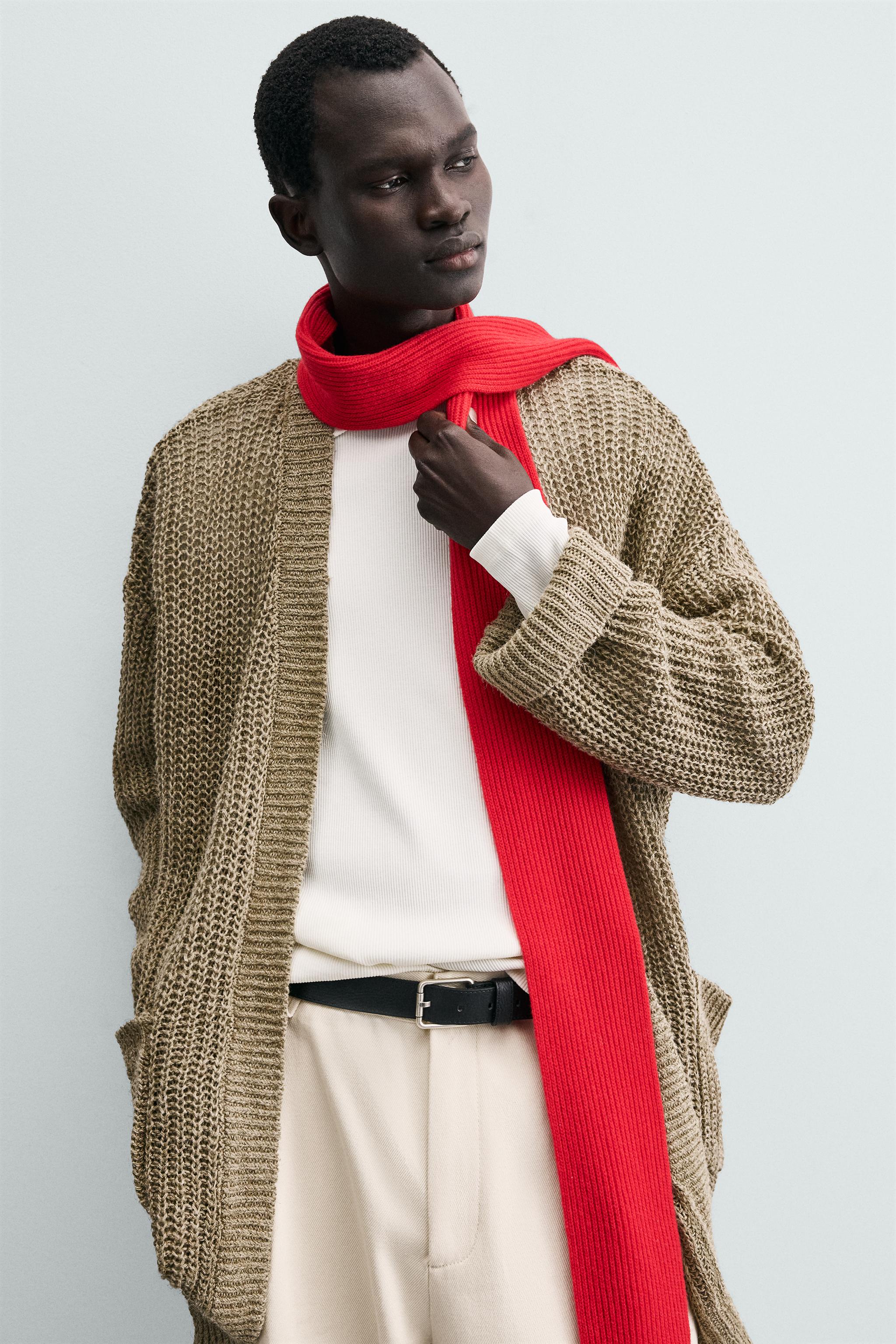 CARDIGAN 100% LINHO - castanho | ZARA Brasil
