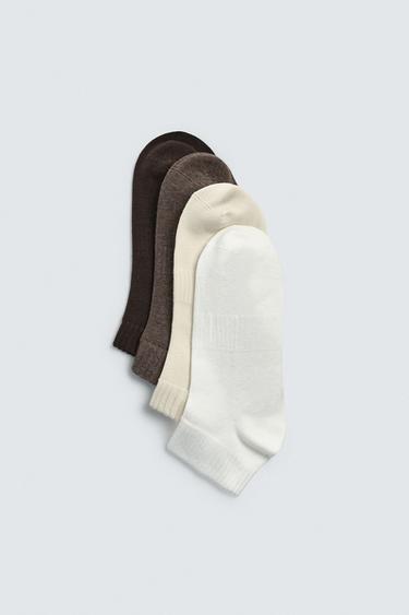 4ER-PACK BASIC-KNÖCHELHÖHE SOCKEN - Braun von Zara