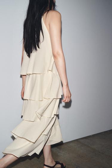 ZW COLLECTION HALTER RUFFLE DRESS - Vanilla by Zara - Image 3