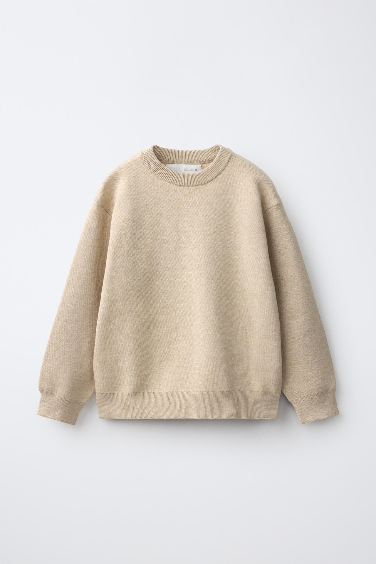 KNIT SWEATER — taupe brown