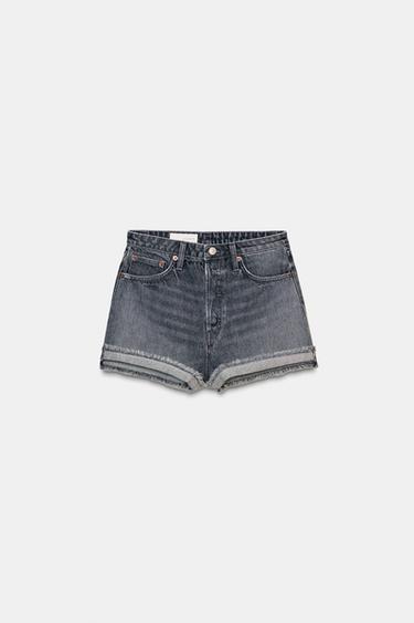 Zara TRF HIGH-WAISTED SHORTS - Light gray