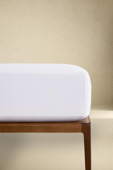 PERCALE FITTED SHEET | 30 CM HIGH (800 THREAD COUNT) - White by Zara - Image 0