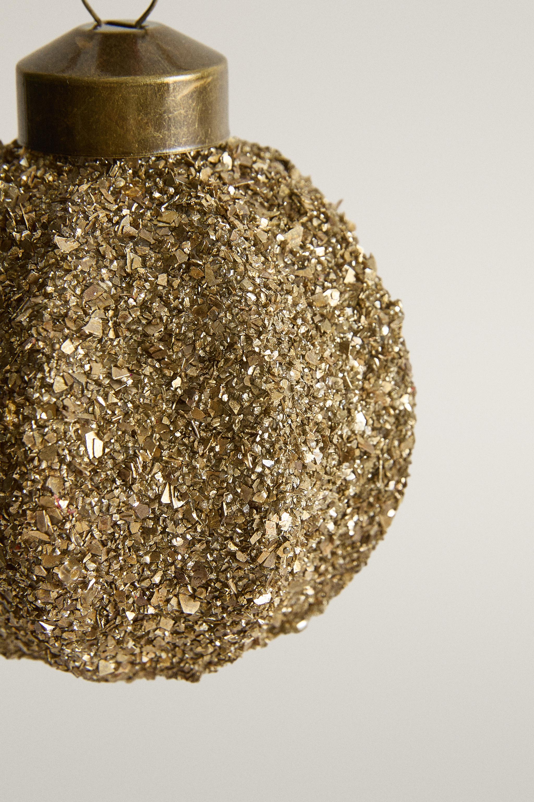GLITTER BALL CHRISTMAS DECORATION - Golden | ZARA United States