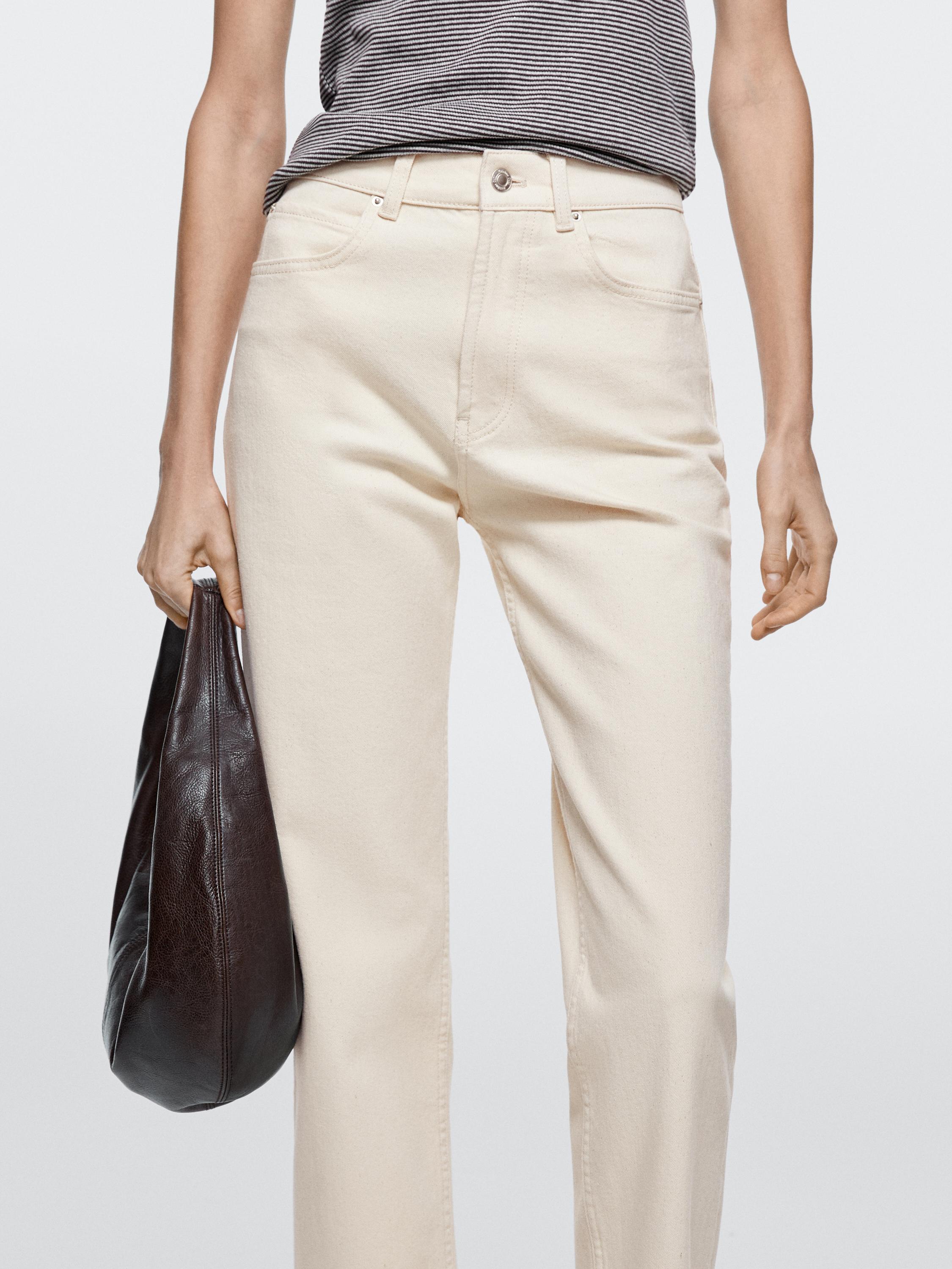 Mid-rise straight-leg jeans