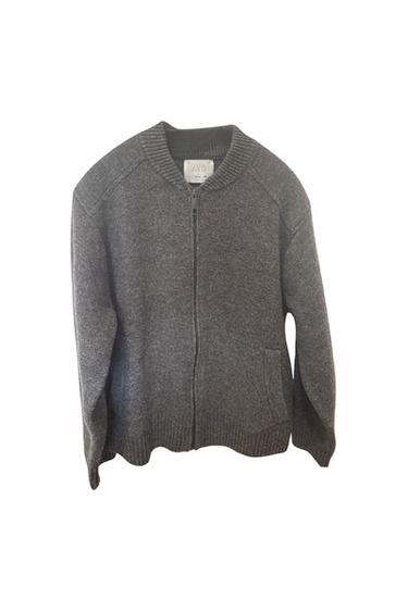 ZIP UP WOOL BLEND BOMBER JACKET