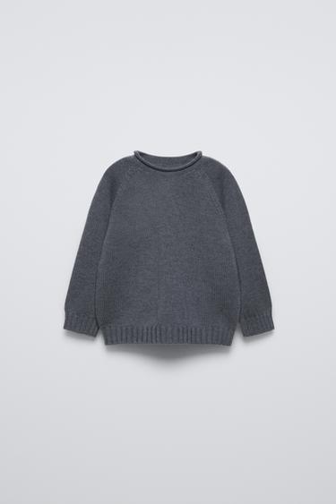 Zara 100% MERINO WOOL SWEATER - Dark gray