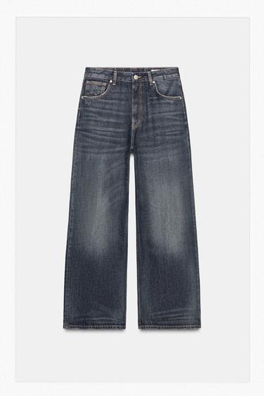 TRF BAGGY MID-WAIST JEANS - Navy blue by Zara