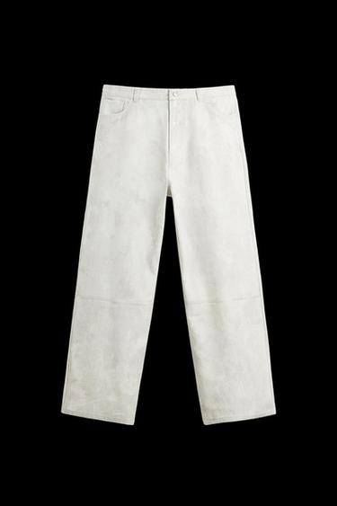 Zara ABSTRACT PRINT PANTS - Ice