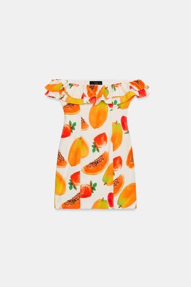 ROBE COURTE À VOLANTS IMPRIMÉ FRUITS - Oranges de Zara - Image 5