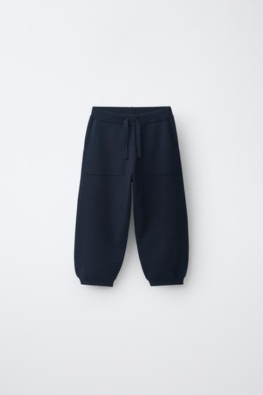 KNIT JOGGER PANTS — Dark navy 1