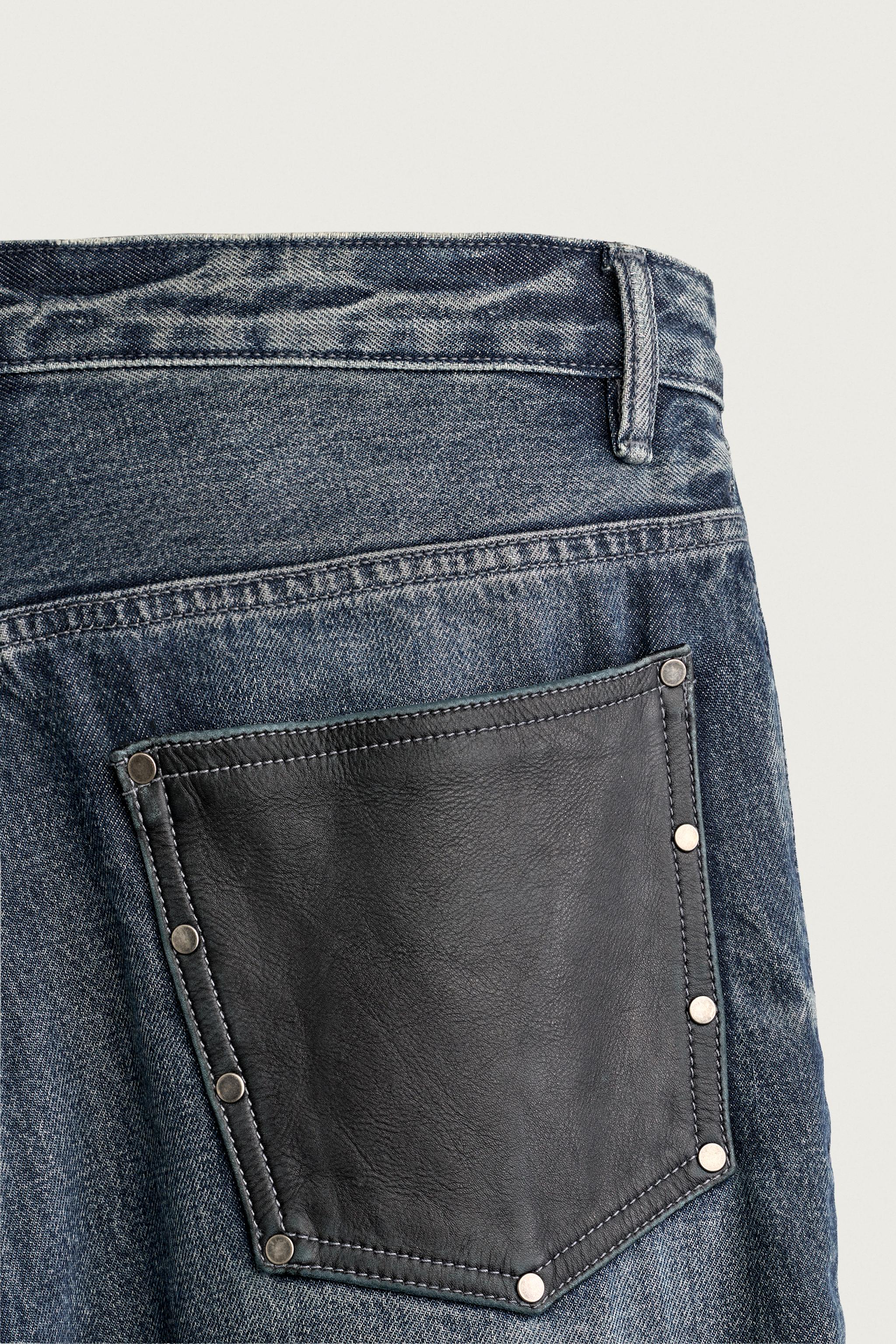 Мужские джинсы Zara CONTRASTING POCKET FLARE JEANS — фото 10