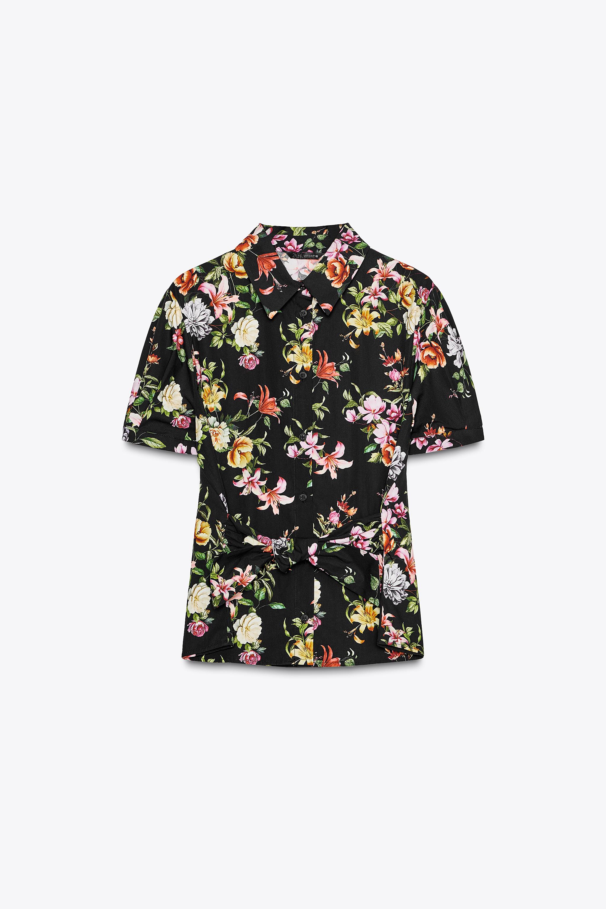FLORAL PRINT POPLIN TOP