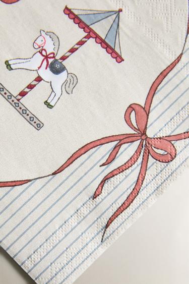 LOT DE SERVIETTES EN PAPIER POUR ENFANTS CARROUSEL NOËL (LOT DE 20) - Multicolore de Zara - Image 2