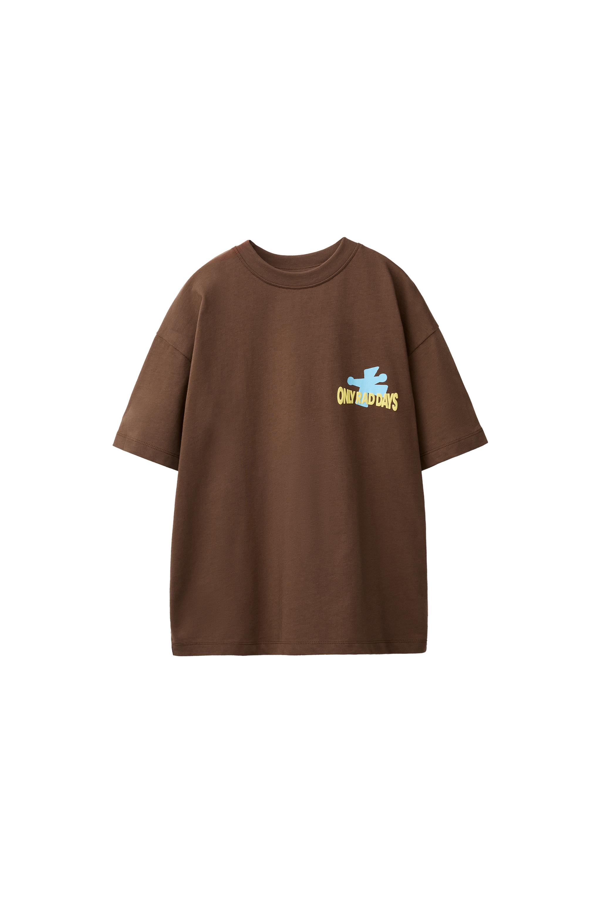 ロゴプリントTシャツ - ブラウン | ZARA Japan / 日本