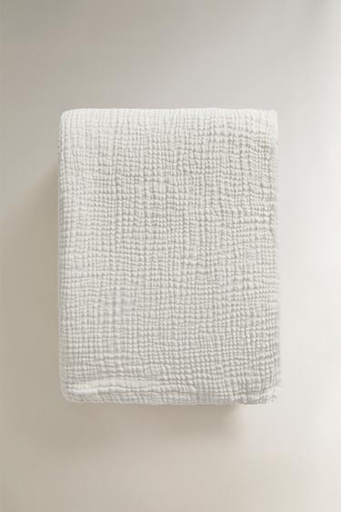 PLAIN MUSLIN THROW - White by Zara