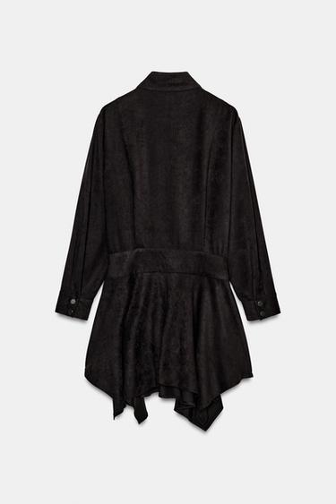 FAUX SUEDE MINI DRESS WITH BELT - Brown by Zara - Image 1