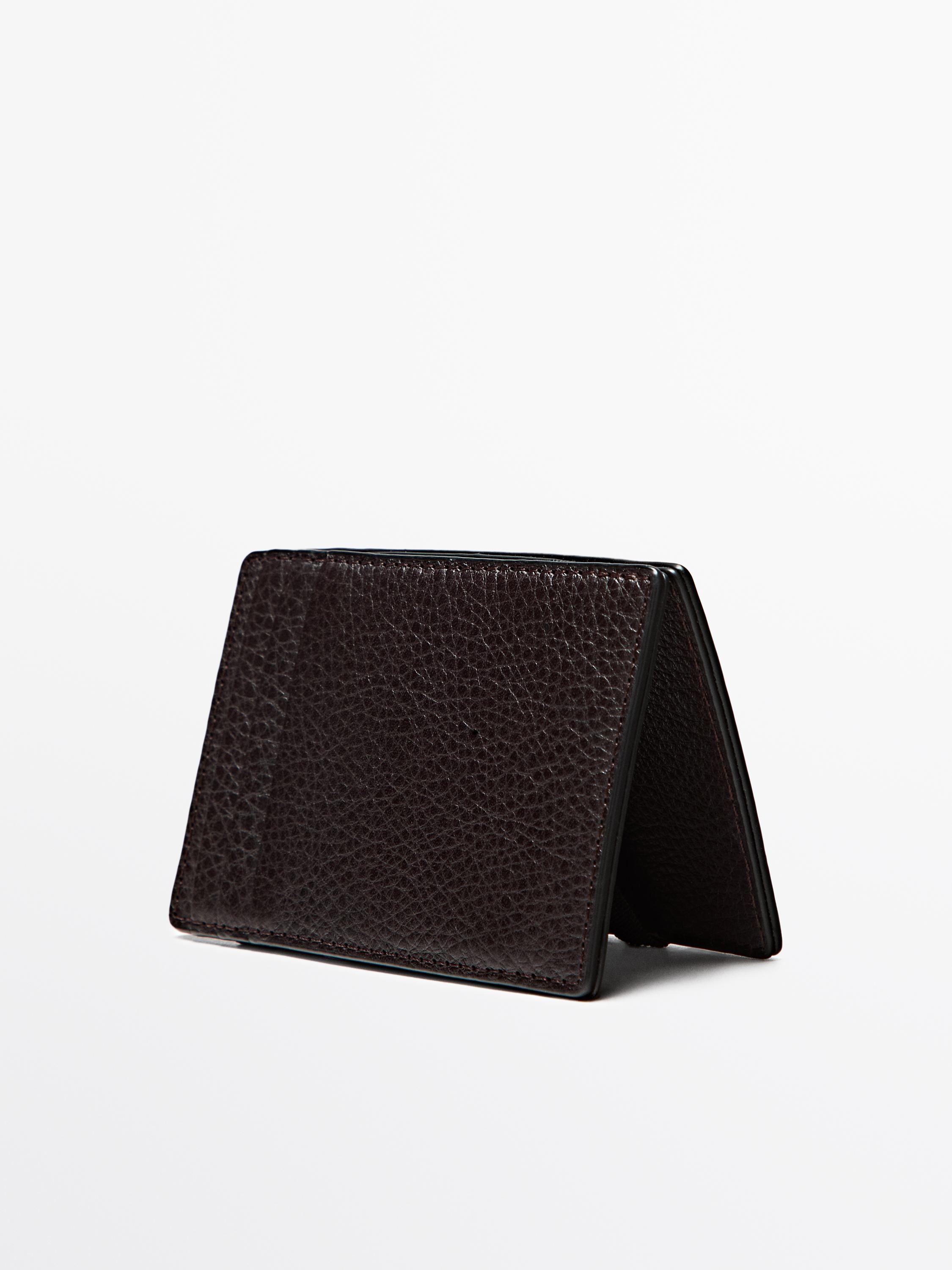 Nappa leather "magic" vertical wallet — Brown