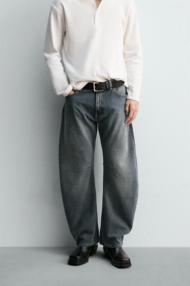 BARREL FIT JEANS - Blue / Green by Zara