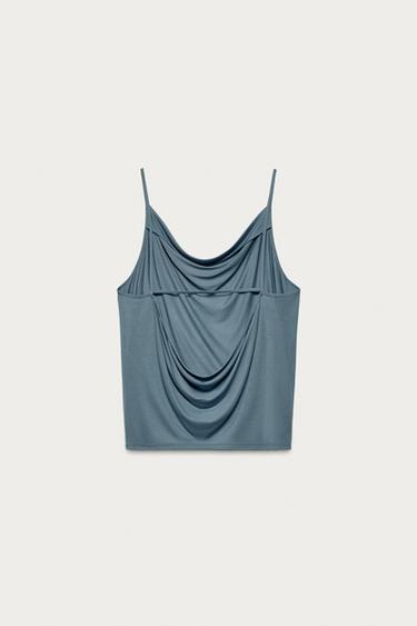 MARISA BERENSON X ZARA DRAPED TOP - Mid-blue by Zara - Image 2