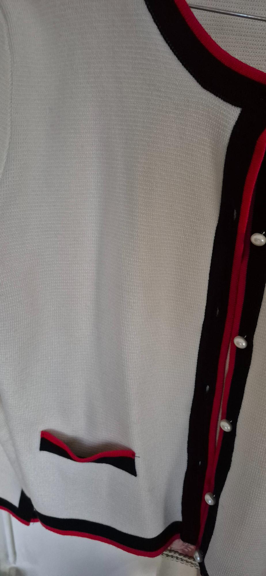 CARDIGAN WITH CONTRASTING PEARL BEADS - Image 5