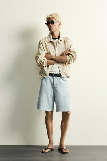 STRAIGHT-LEG DENIM BERMUDA SHORTS - Light blue by Zara