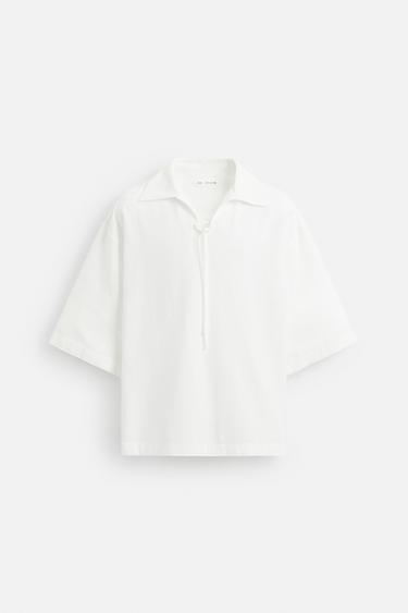 Zara BOUCLÉ TEXTURE SHIRT - White