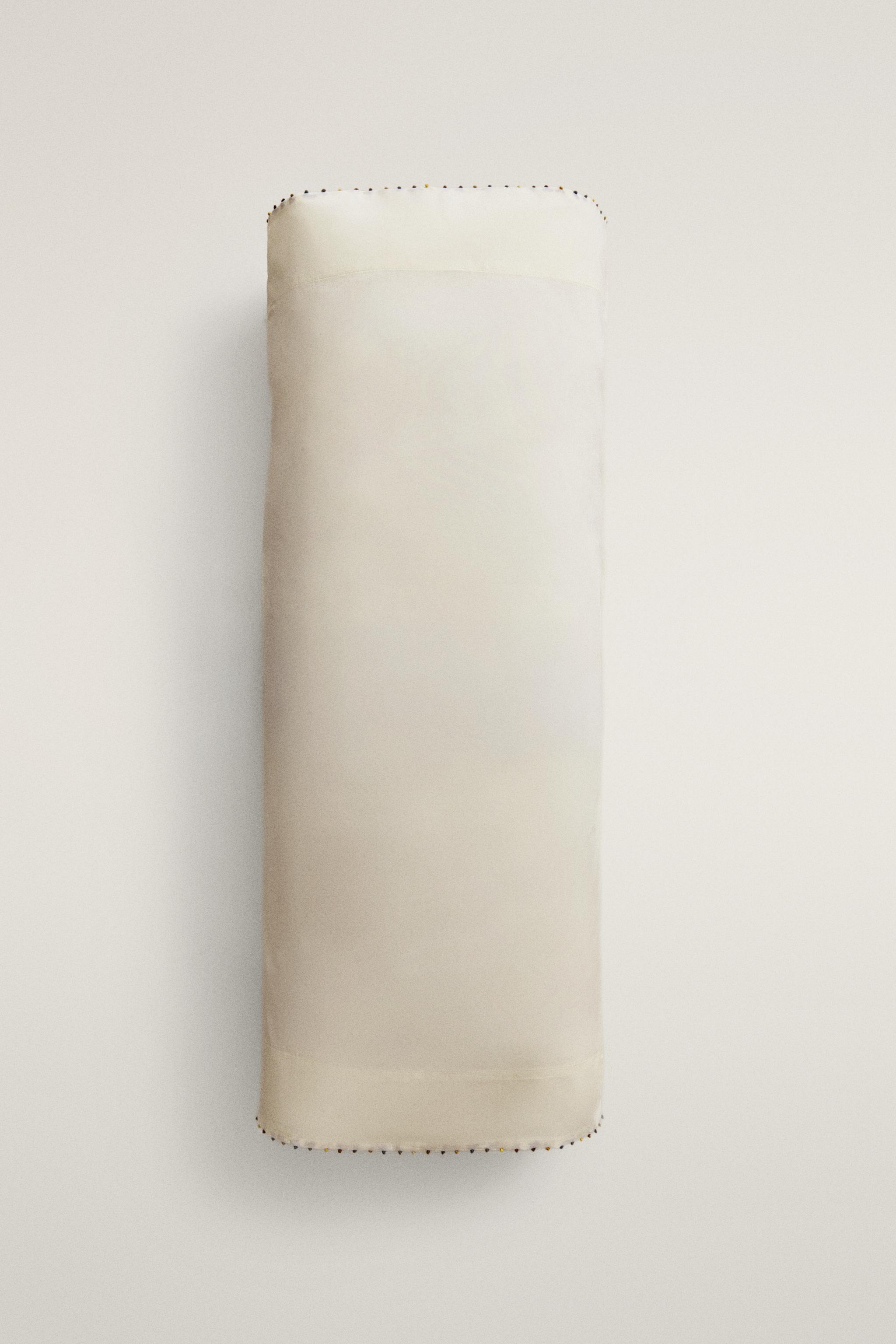 COTTON PERCALE POMPOM PILLOWCASE (300 THREAD COUNT)