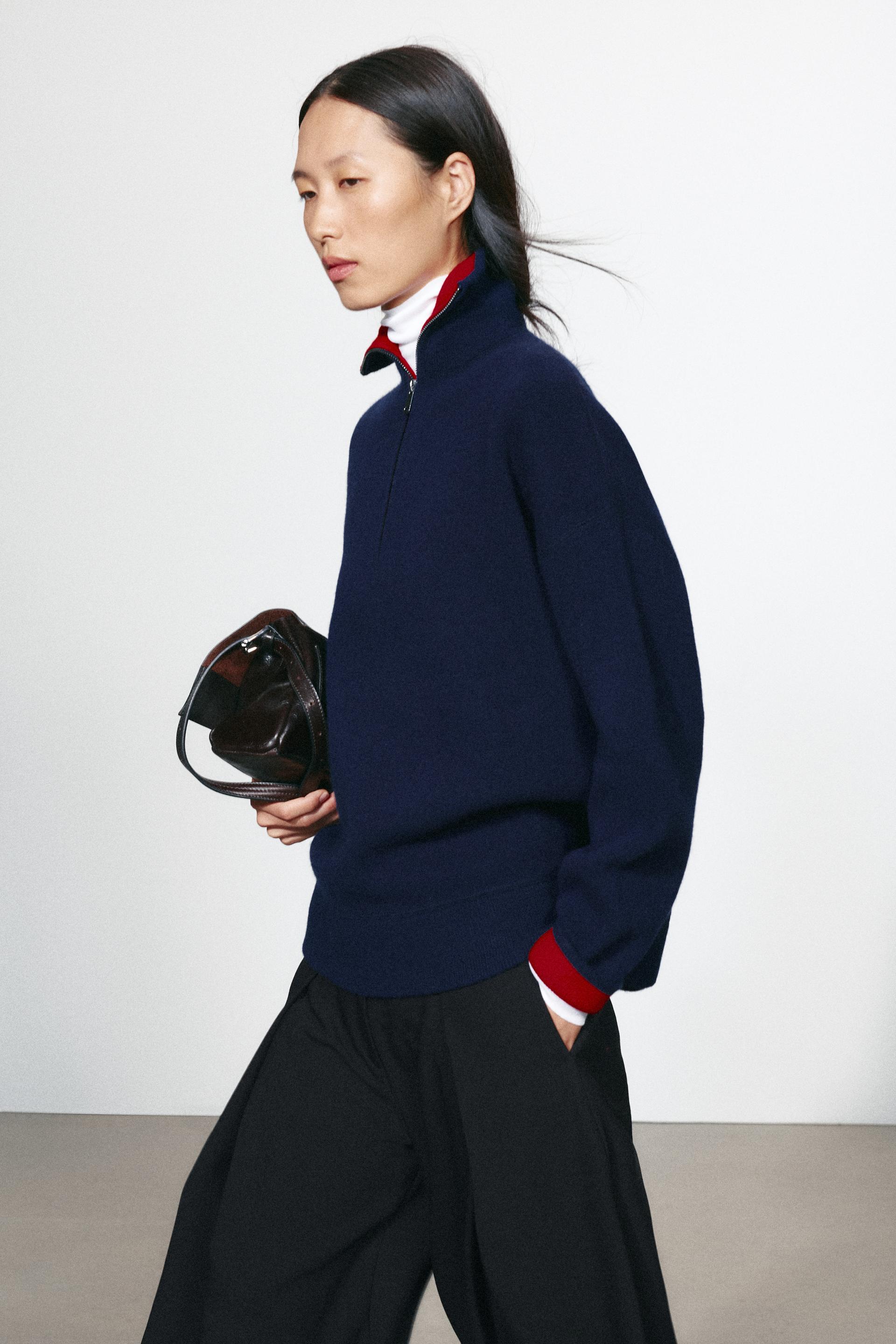 OVERSIZED 93% WOOL MOCK NECK SWEATER thumbnail 2