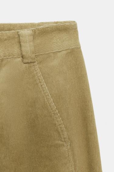 PANTALON EN VELOURS CÔTELÉ BARREL - Camel clair de Zara - Image 9