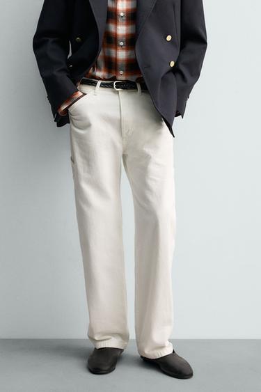Zara CARPENTER POCKET PANTS AARON LEVINE X ZARA - White