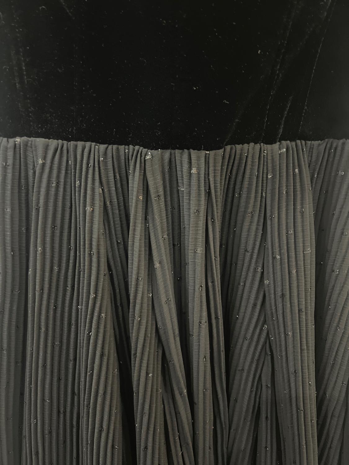 VELVET DRESS WITH DOTTED MESH - Image 2