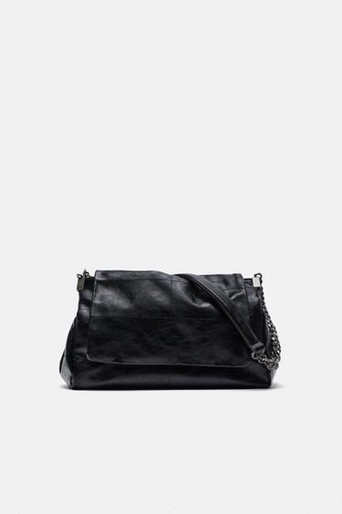 ROCK FLAP SHOULDER BAG - Black by Zara