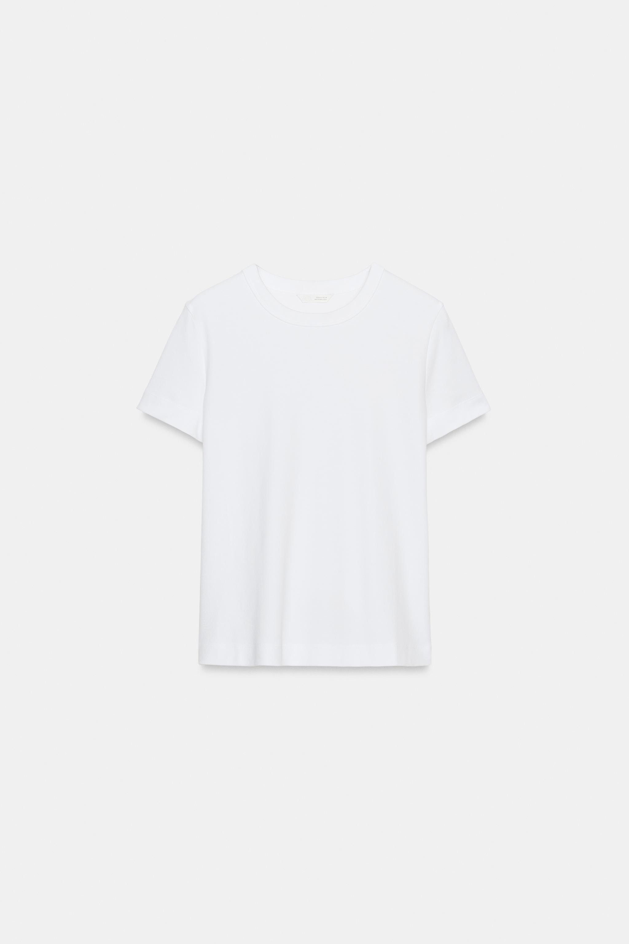 Zara İNTERLOK KISA KOLLU T-SHIRT görsel 5