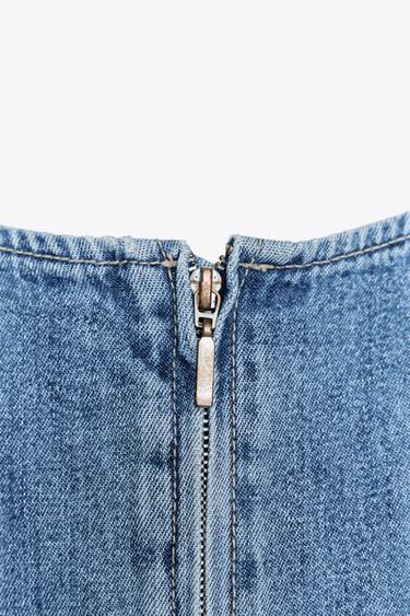 ROBE EN JEAN TRF À GODETS - Bleu de Zara - Image 6