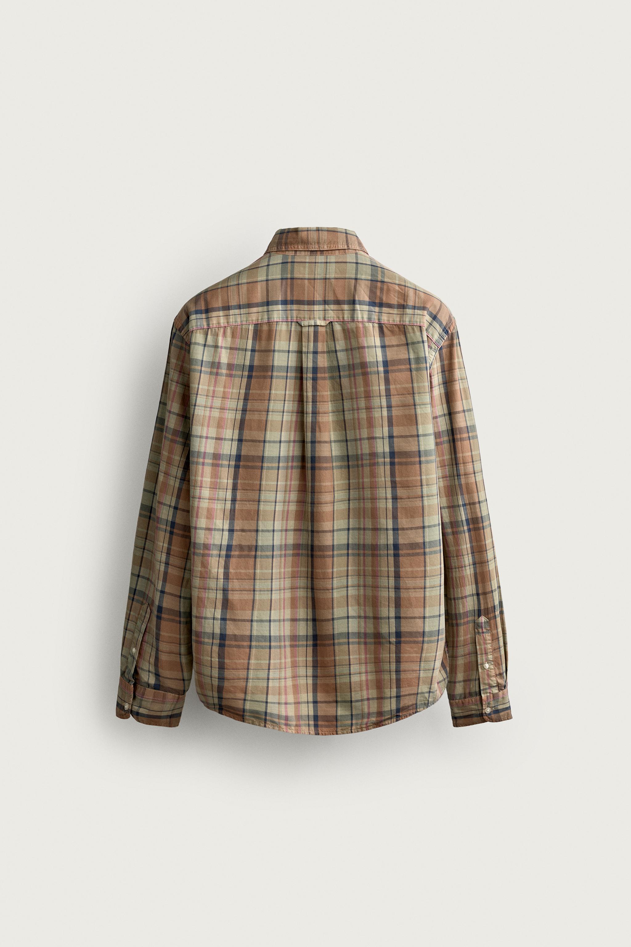 Мужские рубашки Zara CHECKED REGULAR FIT SHIRT — фото 9